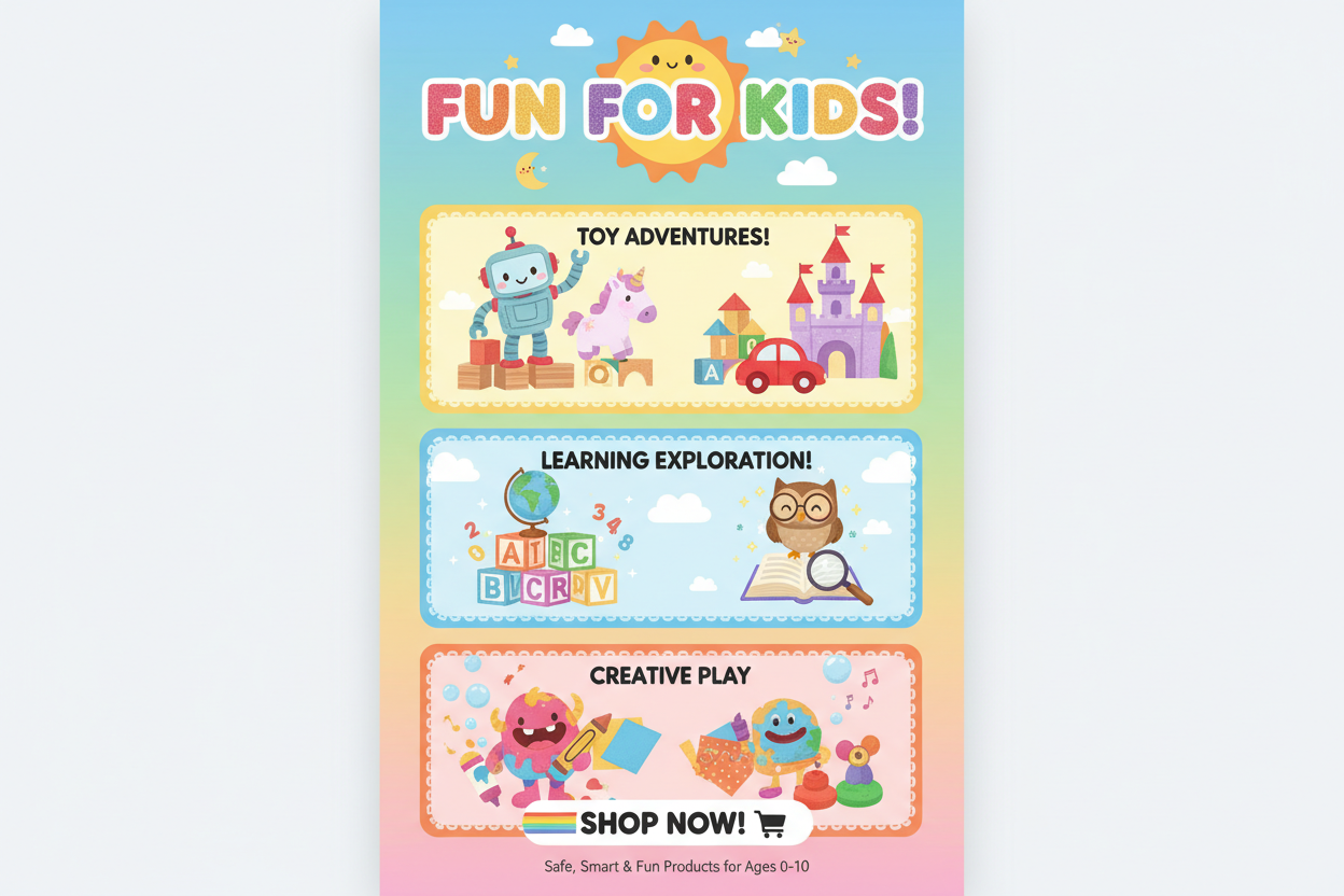 kids product wesite long poster